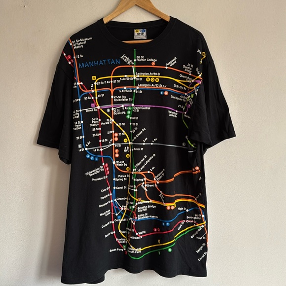 Vintage New York City Subway T-Shirt / XL / AOP - Picture 1 of 7